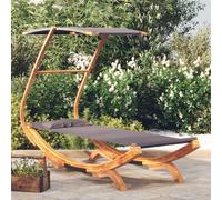 The Living Store Lit lounge avec toit 100x190x134 cm Bois courbé massif Anthracite