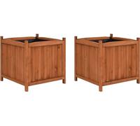 The Living Store Lits surélevés 2 pcs. 50x50x50 cm en bois de sapin