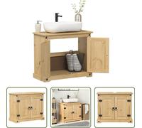 The Living Store Meuble sous-lavabo 73x33x60 cm pin massif