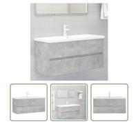 The Living Store Meuble sous-lavabo encastré Gris béton Bois composite