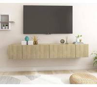 The Living Store Meubles TV suspendus 3 pièces chêne Sonoma 60x30x30 cm