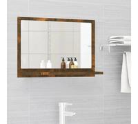 The Living Store miroir de salle de bain chêne fumé 60x10,5x37 cm bois composite