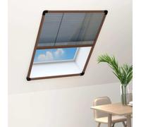 The Living Store Moustiquaire plissée pour fenêtre Aluminium Marron 80x100 cm