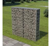 The Living Store Mur en gabion avec couverture Acier galvanisé 100×20×100 cm