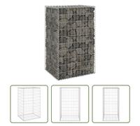 The Living Store Mur en gabion avec couverture Acier galvanisé 60x50x100 cm