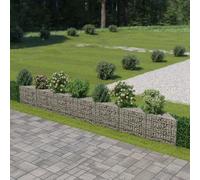 The Living Store Mur en gabions Acier galvanisé 450×30×50 cm
