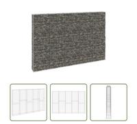 The Living Store Mur en gabions avec couverture Acier galvanisé 300x30x200 cm