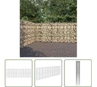 The Living Store Mur en gabions avec couverture Acier galvanisé 600×30×200 cm