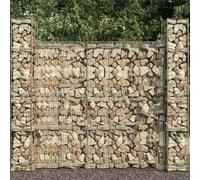 The Living Store Mur en gabions avec couverture Acier galvanisé 600 x 50 x 200 cm