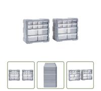 The Living Store Organisateur à tiroirs multiples 2 pcs. 12 tiroirs 26.5x16x26 cm