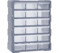 The Living Store Organisateur multi-tiroirs 18 tiroirs 38x16x47 cm