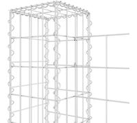 The Living Store Panier à gabion en forme de U avec 5 colonnes en fer 500x20x100 cm
