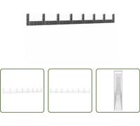 The Living Store Panier à gabion en forme de U avec 8 colonnes en fer 860x20x100 cm