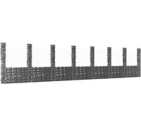 The Living Store Panier à gabion en forme de U avec 8 colonnes en fer 860x20x200 cm