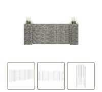 The Living Store Panier à plantes en gabion en forme de H fil d'acier 260x40x100 cm
