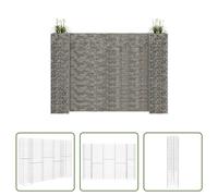 The Living Store Panier à plantes en gabion en forme de H fil d'acier 260x40x180 cm