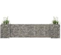 The Living Store Panier à plantes en gabion en forme de H fil d'acier 260x40x60 cm