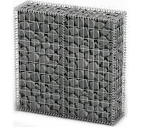 The Living Store Panier en pierre Gabion avec couvercles Fil de fer galvanisé 100×100×30 cm