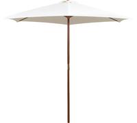 The Living Store Parasol 270×270 cm manche en bois blanc crème