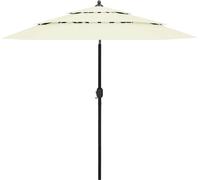 The Living Store Parasol avec mât en aluminium 3 couches couleur sable 2,5 m