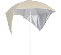 The Living Store Parasol de plage avec parois latérales couleur sable 215 cm