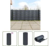 The Living Store Paravent de balcon 10 pcs. Anthracite 255x19 cm Poly rotin