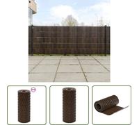 The Living Store Paravent de balcon 10 pcs. Marron Noir 255x19 cm Poly rotin