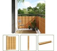 The Living Store Pare-vue balcon brun clair 400x80 cm Poly rotin