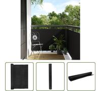The Living Store Pare-vue balcon Noir 300x80 cm Poly rotin