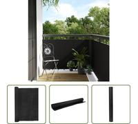 The Living Store Pare-vue balcon Noir 400x90 cm Poly rotin