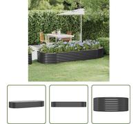 The Living Store Parterre surélevé Acier revêtu par poudre 249x100x36 cm Anthracite