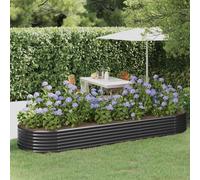 The Living Store Parterre surélevé Acier revêtu par poudre 322x100x36 cm Anthracite