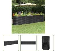The Living Store Parterre surélevé Acier revêtu par poudre 332x40x68 cm Anthracite