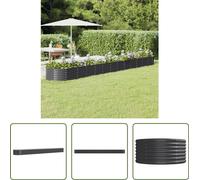 The Living Store Parterre surélevé Acier revêtu par poudre 512x80x36 cm Anthracite
