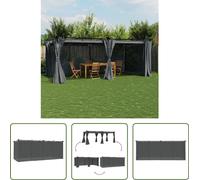 The Living Store Pavillon avec rideaux Anthracite 6x3 m Acier