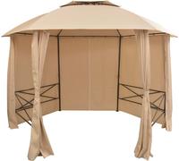The Living Store Pavillon de jardin avec rideaux Hexagonal 360x265 cm