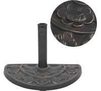 The Living Store Pied de parasol Résine Demi-Rond Bronze 9 kg