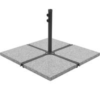 The Living Store Plaque de poids pour parasol Granit 25 kg Carré Gris