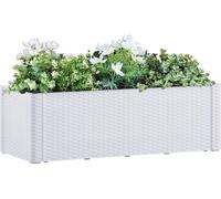 The Living Store Plateau de jardin avec système d'arrosage automatique Blanc 100x43x33 cm