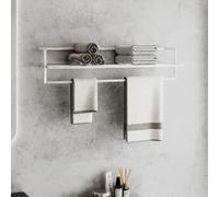 The Living Store porte-serviettes blanc 95x25x22 cm fer
