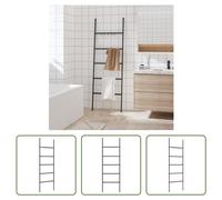 The Living Store Porte-serviettes échelle avec 5 barres Noir 58x175 cm Fer