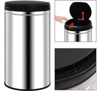 The Living Store Poubelle automatique à capteur 60 L inox