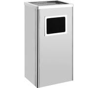 The Living Store Poubelle avec cendrier Hotel 45 L acier inoxydable