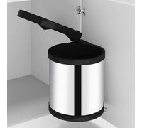 The Living Store Poubelle de cuisine encastrable inox 8 L