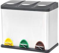 The Living Store Recycling Poubelle à pédale acier inoxydable 24 L
