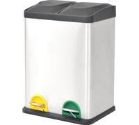 The Living Store Recycling Poubelle à pédale acier inoxydable 36 L