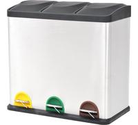 The Living Store Recycling Poubelle à pédale acier inoxydable 54 L