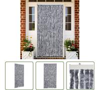 The Living Store Rideau anti-mouches Argenté 100x230 cm Chenille