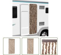 The Living Store Rideau anti-mouches Beige et brun foncé 56x200 cm Chenille