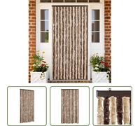 The Living Store Rideau anti-mouches Beige et marron clair 100x230 cm Chenille